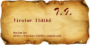 Tiroler Ildikó névjegykártya